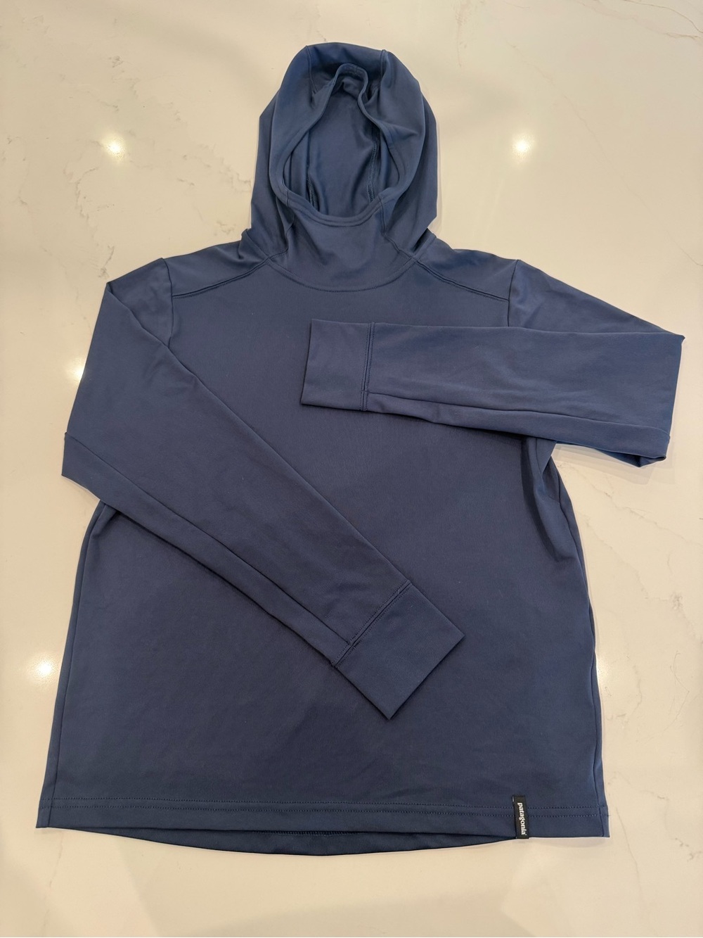 BOYS Patagonia Navy Hooded Long-Sleeve Shirt
